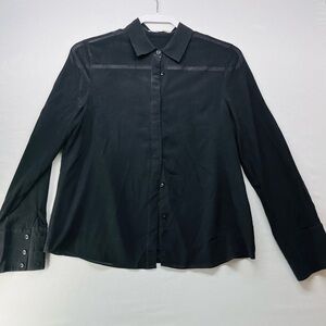 Alice + Olivia Classic Black Collared‎ Shirt